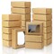 50 Pack Small Rectangle Kraft Paper Boxes with Clear Windows,3.33" x 2.35" x 1.18",Mini Soap Present Treat Gift Box for Bakery Candy,Chocolate Packaging Jewelry Display Wedding Party Favor (Brown)